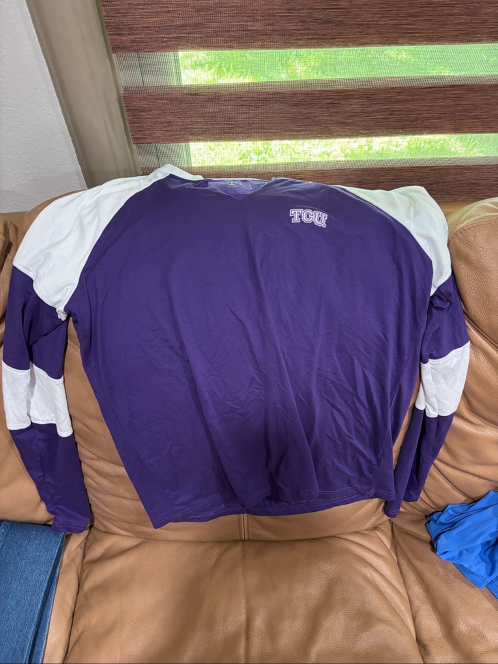 Antigua TCU Purple and White Long Sleeve Tee